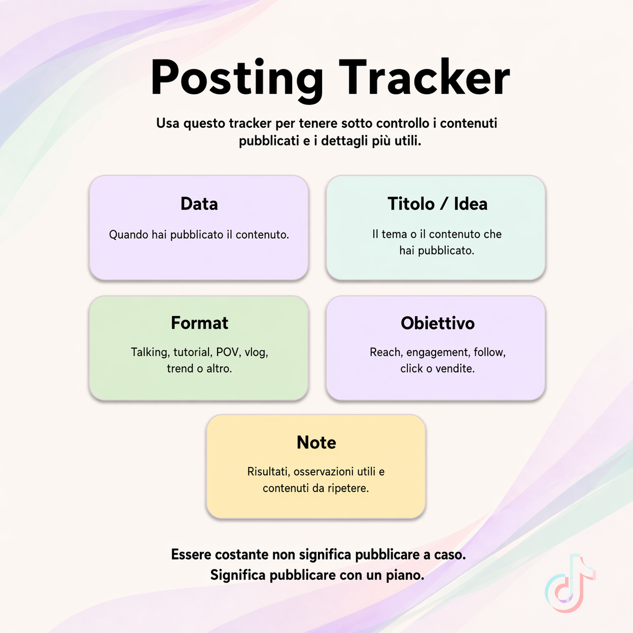 TikTok Content Planner | Planner digitale per creator