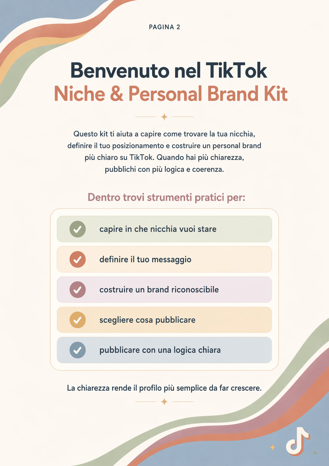 TikTok Niche Personal Brand Kit | Guida PDF digitale per creator