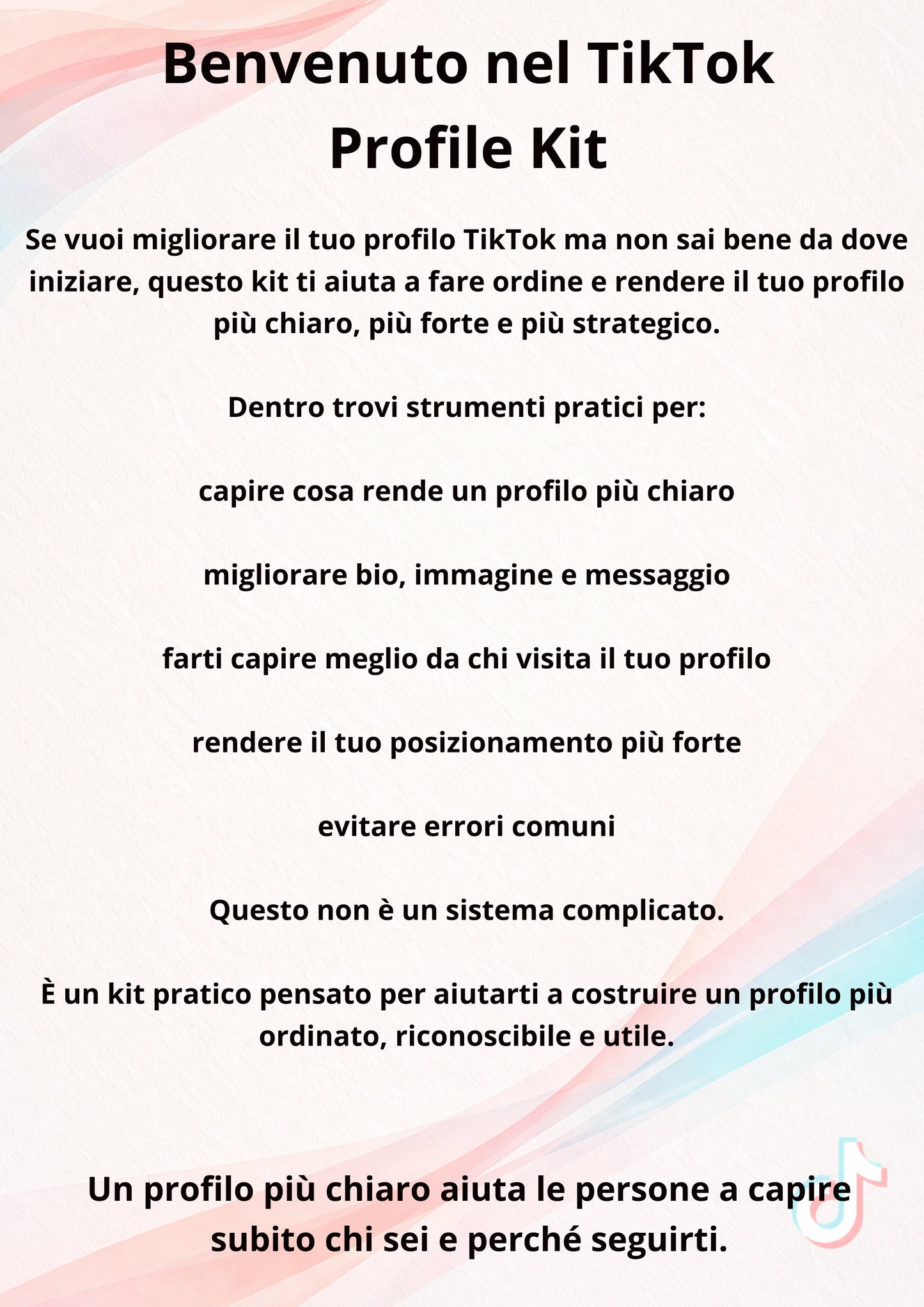 TikTok Profile Kit | Guida PDF digitale per creator