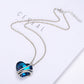 Crystal Blue Heart Love Necklace
