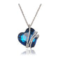 Crystal Blue Heart Love Necklace